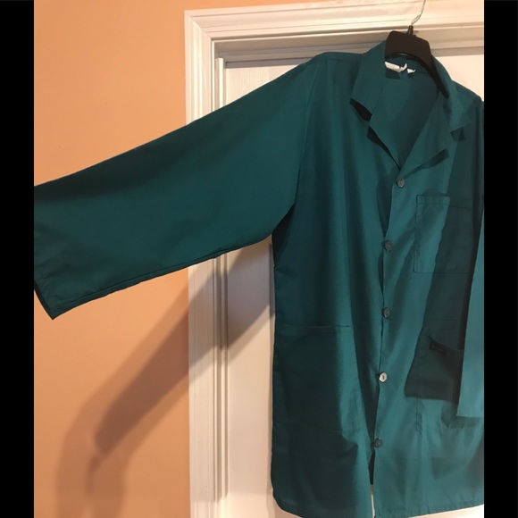 LAB COAT RMF SCRUBS POPLIN UNISEX DARK GREEN - Picture 2 of 7